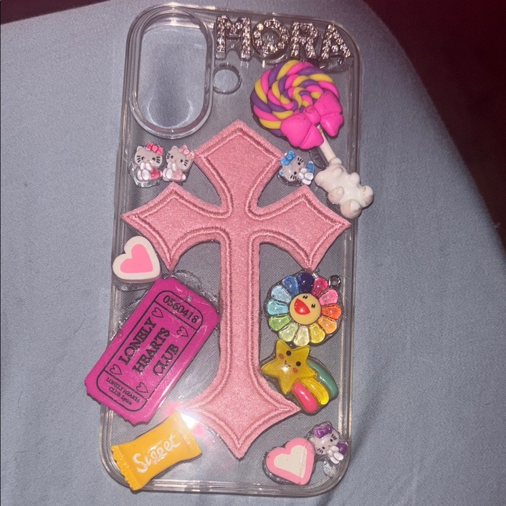 Pink Cross and Charm Smartphone Case